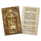 HOLY FACE FROM THE SHROUD OF TURIN LAMINATED HOLY CARD